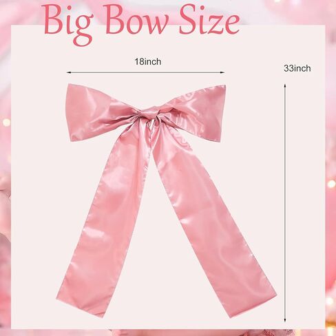 ديكور كبير لحفل القوس ، 18 × 33 بوصة كبيرة من أقواس وردية كبيرة كويكيت ، خلفية الحفلات ، الشريط العملاق تويست ربطة عنق هدية معلقة القوس لعيد الميلاد لحفلة البكالوريوس دش دش الزفاف الزفاف in Kuwait