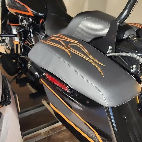 TDZ 2014-2023 Hard Saddlebag Lid Bra/Covers fits for Harley Davidson Touring Road Glide FLTRX Electra Glide FLHT Road King FLHR Street Glide FLHX and Tri Glide (Black stitching) in Saudi Arabia
