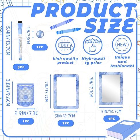 Purple Magnetic Locker Marble Theme Accessories Kit Include Back to School Essentials for Back to School Decorations Office Supplies in Kuwait