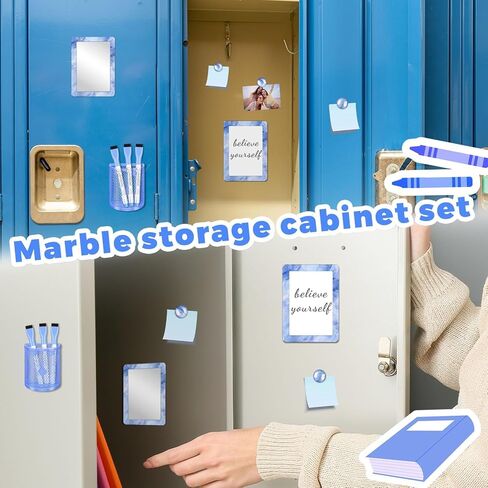 Purple Magnetic Locker Marble Theme Accessories Kit Include Back to School Essentials for Back to School Decorations Office Supplies in Kuwait