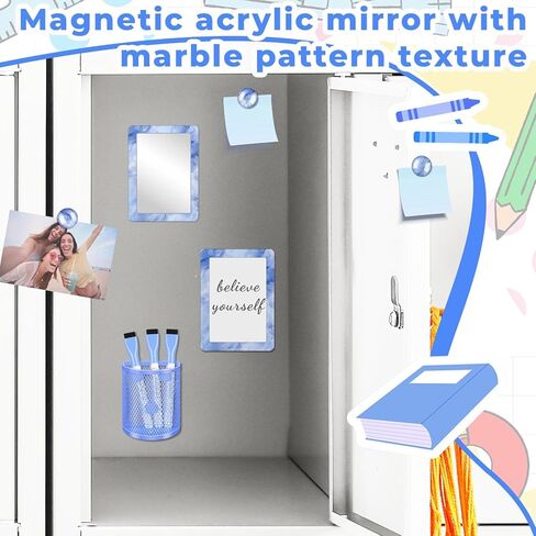 Purple Magnetic Locker Marble Theme Accessories Kit Include Back to School Essentials for Back to School Decorations Office Supplies in Kuwait