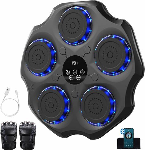 Music Boxing Machine & Boxing Gloves, 2024 Upgraded Smart Music Boxing Wall Mounted, Fun-Filled Boxing Music Workout Equipment for Adults & Kids in Saudi Arabia