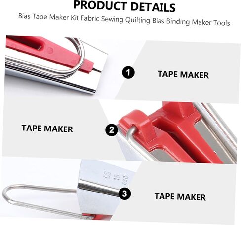 BESPORTBLE Bias Tape Maker Kit Fabric Bias Tape Tools for Sewing and Quilting Projects Create Binding Easily for Arts and Crafts in Saudi Arabia