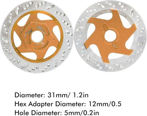4PCS Universal Aluminum Alloy RC Car Brake Disc Metal Hex Adapter for 1/10 Remote Control Car (Gold) in Saudi Arabia