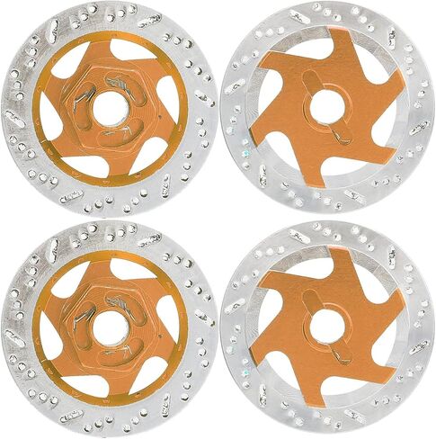 4PCS Universal Aluminum Alloy RC Car Brake Disc Metal Hex Adapter for 1/10 Remote Control Car (Gold) in Saudi Arabia