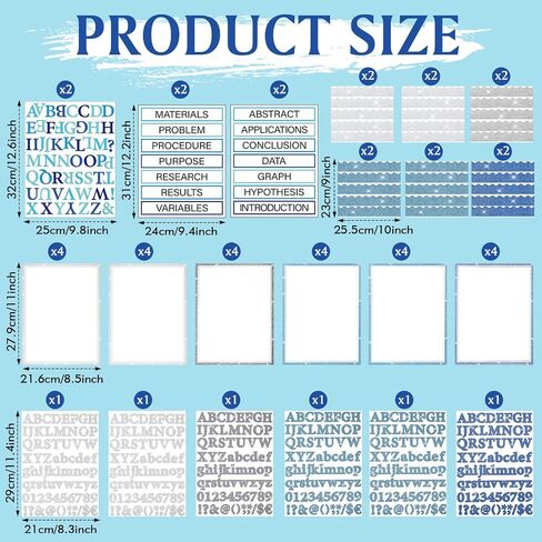 96 PCS Glitter Science Fair Supplies تشمل لوازم العناوين العاطفية للعلوم العاطفية العناوين. in Saudi Arabia