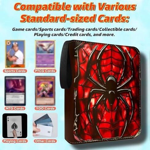 Trading Card Binder, 4 Pockets 400 Cards Holder with 50 Removable Sleeves Card Book Card Organizer for Game Cards Sports Cards Album Gifts for Card Collectors in Saudi Arabia