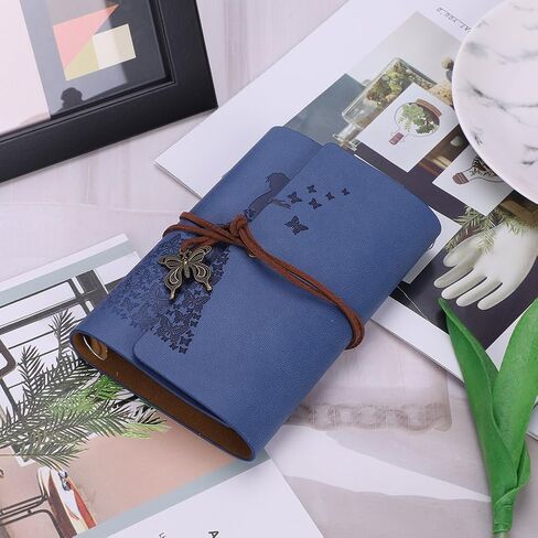Butterfly Vintage Leather Journal Notebook Refillable Diary Sketchbook Spiral Bound Notebook with Unlined Blank Pages Travel Journal Writing Notepad Gifts for Teens Girls Boys Students in Saudi Arabia
