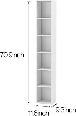 6-Shelf Wooden Bookcase Highland Oak Finish 15mmThicken Wooden Book Cabinet(D) in Saudi Arabia