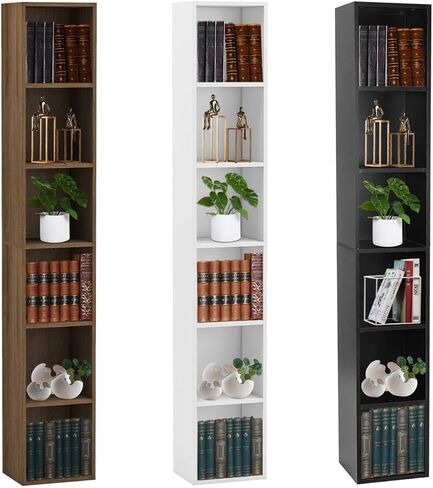 6-Shelf Wooden Bookcase Highland Oak Finish 15mmThicken Wooden Book Cabinet(D) in Saudi Arabia