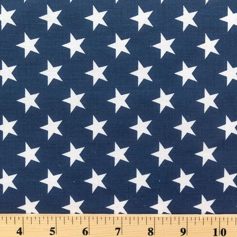 The Fabric Exchange Stars Print Poly Cotton 60 Inch Fabric by The Yard (Navy Blue) in Saudi Arabia