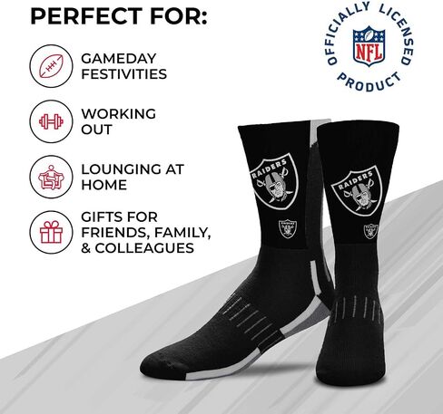 جوارب FBF NFL للكبار المنحنية - ملابس يوم اللعبة - يمكن غسلها في الغسالة - الطقس الدافئ والبارد - الراحة والأناقة للرجال والنساء (هيوستن تكساس - أزرق، متوسط ​​للبالغين) in Saudi Arabia