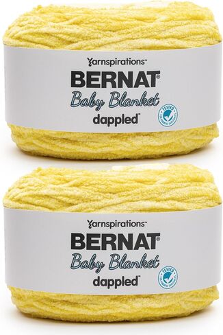 Bernat Baby Blanket Dappled AQUARMARINE Yarn - 2 Pack of 300g/10.6 oz - 100% Polyester - #6 Super Bulky - 220 Yards - Knitting/Crochet in Kuwait