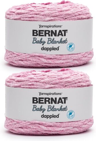 Bernat Baby Blanket Dappled AQUARMARINE Yarn - 2 Pack of 300g/10.6 oz - 100% Polyester - #6 Super Bulky - 220 Yards - Knitting/Crochet in Kuwait