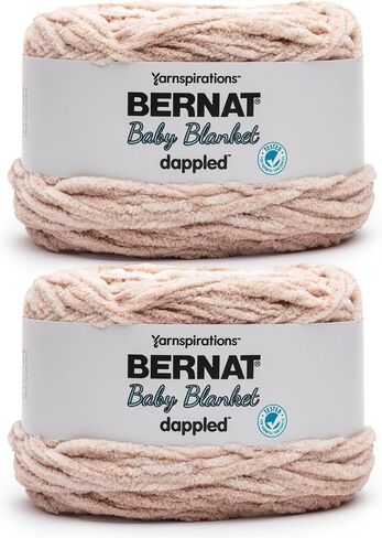 Bernat Baby Blanket Dappled AQUARMARINE Yarn - 2 Pack of 300g/10.6 oz - 100% Polyester - #6 Super Bulky - 220 Yards - Knitting/Crochet in Kuwait
