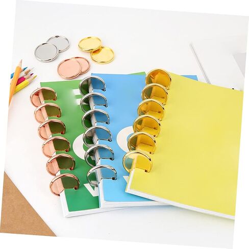 Angoily 20pcs Mushroom Hole Binder Making Mushroom Binding Rings Loose Leaf Discs Loose Leaf Ring Discs Notebook Book Binding Discs Planners Binding Buckle Binder Discs Abs Golden in Saudi Arabia