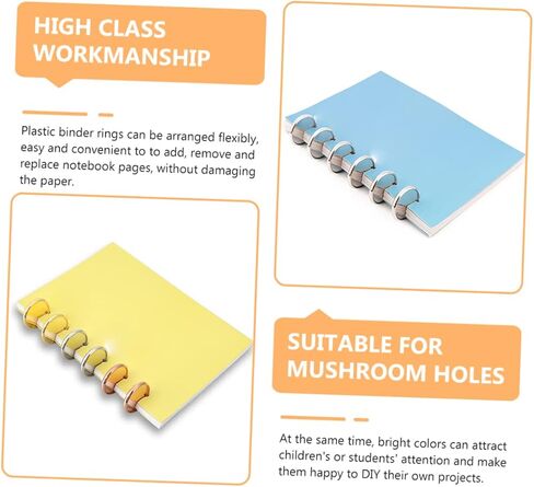 Angoily 20pcs Mushroom Hole Binder Making Mushroom Binding Rings Loose Leaf Discs Loose Leaf Ring Discs Notebook Book Binding Discs Planners Binding Buckle Binder Discs Abs Golden in Saudi Arabia