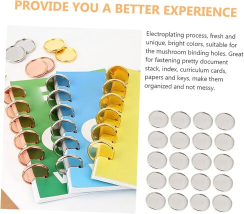Angoily 20pcs Mushroom Hole Binder Making Mushroom Binding Rings Loose Leaf Discs Loose Leaf Ring Discs Notebook Book Binding Discs Planners Binding Buckle Binder Discs Abs Golden in Saudi Arabia