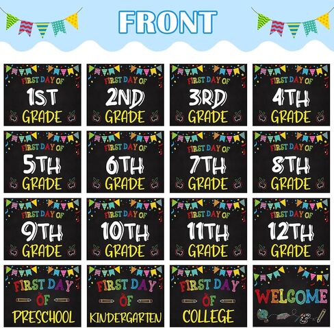 PETCEE First&Last Day of School Sign - 15 Grades First Day of School Chalkboard Sign for Kids Girls Boys 8"x 10" Preschool Kindergarten to College Photo Props Gifts in Saudi Arabia