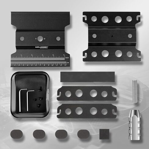 Aluminum RC Car Work Stand with 360°Rotation Lift & Screw Tray, Repair Workstation for 1/10 1/12 1/16 Scale Crawler Monster Truck Buggy, Compatible with RC Accessories (Black) in Saudi Arabia