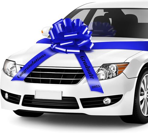 WILLBOND 20 Inch Graduate Big Car Bow Large Giant Graduation Congratulations Car Bow Ribbon for 2025 Graduation Gift Birthday Party Decoration(Orange) in Kuwait