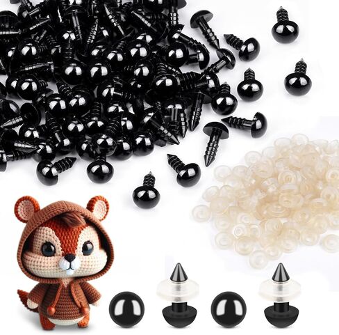 400Pcs Safety Eyes for Crochet Eyes Amigurumi， 14mm Safety Eyes for Stuffed Animals, 200pcs Washers whth 200pcs Plastic Craft Eyes for Crocheting Doll Eyes Making in Kuwait