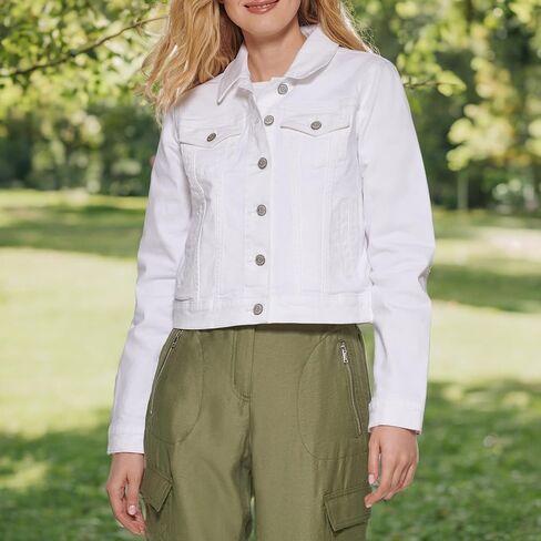 DKNY Women's Denim Cropped Button Up Jacket in Saudi Arabia