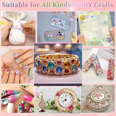 4165 Pcs Gem Stickers Jewels for Crafts Self Adhesive Rhinestone Jewel Stickers Stick on Gems Rhinestones for Crafts Acrylic Bling Heart Stickers for DIY Face Gems Makeup Craft Supplies for Kids in Saudi Arabia