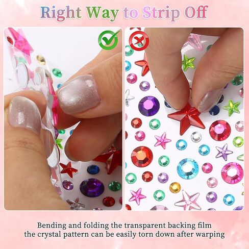 4165 Pcs Gem Stickers Jewels for Crafts Self Adhesive Rhinestone Jewel Stickers Stick on Gems Rhinestones for Crafts Acrylic Bling Heart Stickers for DIY Face Gems Makeup Craft Supplies for Kids in Saudi Arabia
