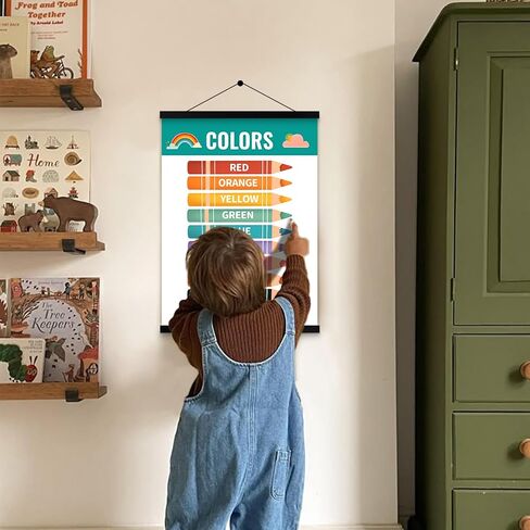 Benjia Alphabet Numbers Color Shape poster hanger frame Set of 4, 12x16 inch for Boys Girls Preschool Educational Learning Poster Wall Decor Nursery Classroom Playroom Toddler Bedroom Kids room in Saudi Arabia