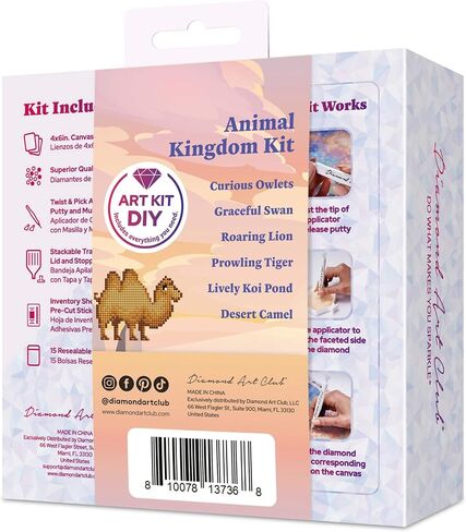 DIAMOND ART CLUB Mini Dazzles - 4th of July Celebrations, Fun DIY Diamond Painting Kit for Adults, Diamond Art Canvas for Beginners, 4" x 6" (Pack of 6) in Saudi Arabia