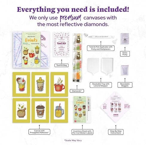 DIAMOND ART CLUB Mini Dazzles - احتفالات الرابع من يوليو، مجموعة طلاء ألماس ممتعة DIY للبالغين، قماش فني ماسي للمبتدئين، 4 بوصة × 6 بوصة (عبوة من 6 قطع) in Kuwait
