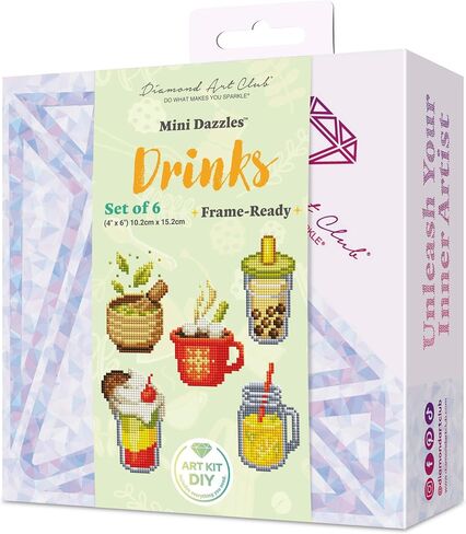 DIAMOND ART CLUB Mini Dazzles - احتفالات الرابع من يوليو، مجموعة طلاء ألماس ممتعة DIY للبالغين، قماش فني ماسي للمبتدئين، 4 بوصة × 6 بوصة (عبوة من 6 قطع) in Kuwait