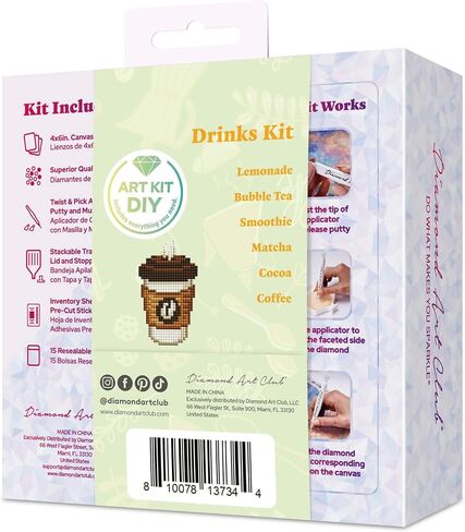 DIAMOND ART CLUB Mini Dazzles - احتفالات الرابع من يوليو، مجموعة طلاء ألماس ممتعة DIY للبالغين، قماش فني ماسي للمبتدئين، 4 بوصة × 6 بوصة (عبوة من 6 قطع) in Kuwait