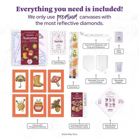 Diamond Art Club Hello Summer Mini Fazzles ، Fun Diy Diamond Painting Kit للبالغين ، قماش فن الماس للمبتدئين ، 4 "× 6" "(حزمة 6) ، DAC-MD-007 in Kuwait