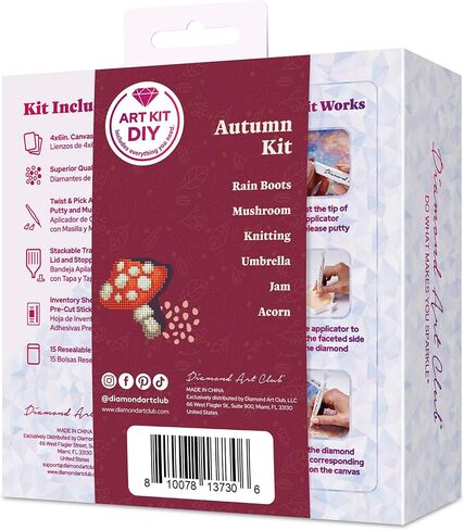 Diamond Art Club Hello Summer Mini Fazzles ، Fun Diy Diamond Painting Kit للبالغين ، قماش فن الماس للمبتدئين ، 4 "× 6" "(حزمة 6) ، DAC-MD-007 in Kuwait