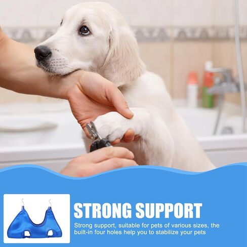 BESPORTBLE Breathable Blue Pet Hammock for Cats and Dogs Elevated Grooming Bed for Easy Nail Trimming Strong Support for Various Pet Sizes Conveniently Suspended with Metal Grommets in Kuwait