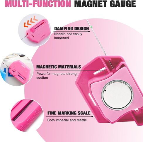 Eastrpupira 2-in-1 Adjustable Seam Guide with Built-in Seam Ripper, Stitch Remover Tool, Multifunctional Hemmer Guide with Scale (Pink) in Saudi Arabia