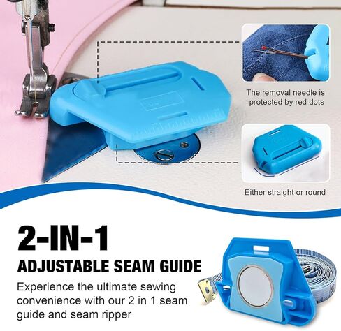 دليل التماس EastRpupira 2-in-1 مع Ripper المدمج ، أداة مزيل Stitch ، دليل هيممر متعدد الوظائف مع مقياس (وردي) in Kuwait