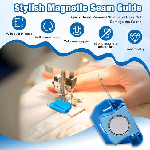 دليل التماس EastRpupira 2-in-1 مع Ripper المدمج ، أداة مزيل Stitch ، دليل هيممر متعدد الوظائف مع مقياس (وردي) in Kuwait