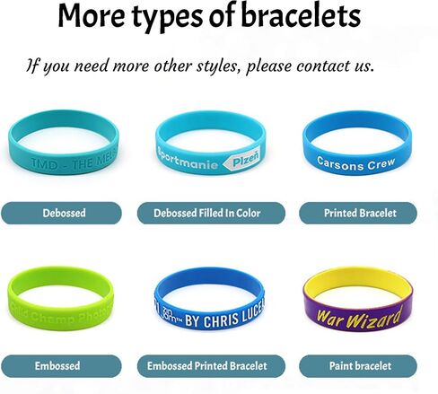 10/30/50/100 PCS Custom Silicone Wristbands for Events, Party, Awareness, Personalized Multi-color Bracelets Bulk in Kuwait