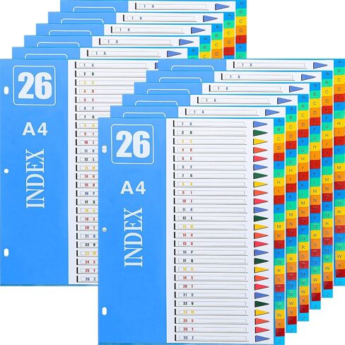 Jetec 12 Sets A-Z Tab Dividers for 3 Ring Binders Plastic Multicolor Dividers Dividers Abphabet Huck in Saudi Arabia