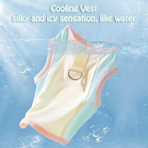 Dog Shirt with D-Ring, Sun Protection Summer Pet Clothes for Small Dogs Boy Girl Dog Cooling Vest Summer T-Shirt Puppy Sleeveless Tank Top (Iced Macaron, Large Size for 8.5-12lb Pets) in Kuwait