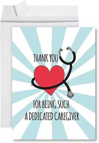 Andaz Press National Caregivers Day Jumbo Card, Dedicated Caregiver, 8.5 x 11 inch Blank Greeting Card with Envelope, Caregiver Appreciation Day Card Thank You Card For Caregiver, Nurse, 1-Pack in Kuwait