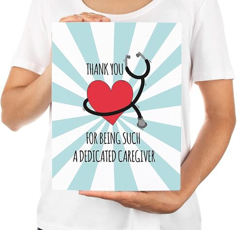 Andaz Press National Caregivers Day Jumbo Card, Dedicated Caregiver, 8.5 x 11 inch Blank Greeting Card with Envelope, Caregiver Appreciation Day Card Thank You Card For Caregiver, Nurse, 1-Pack in Kuwait