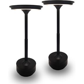 Cordless Rechargeable LED Table Lamp, 11.5 inches Modern Portable Desk Lamps 3 Colors Adjustable Brightness, 2600 mAh Battery Powered Table Light for Bar Restaurant Dining Golden 2Pcs