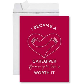 Andaz Press National Caregivers Day Jumbo Card, Dedicated Caregiver, 8.5 x 11 inch Blank Greeting Card with Envelope, Caregiver Appreciation Day Card Thank You Card For Caregiver, Nurse, 1-Pack