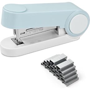 Cute Stapler with 1000 Staples, Staplers for Desk, Jam Free, 20 Sheets Capacity, Desktop Metal Staplers for Office School Supplies (Blue)