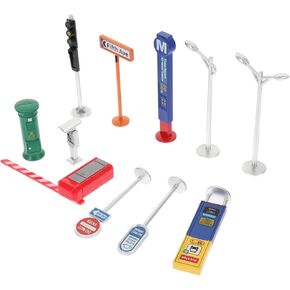 1Set Traffic Road Signs Playset Material Realistic Design Includes Various Traffic Signs Signals for Learning for Boys