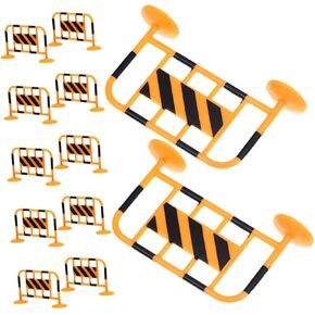 12Pcs Miniature Traffic Barrier Realistic Roadblocks Signs for Model Fences for Mini House Decor Traffic Demos and DIY Projects